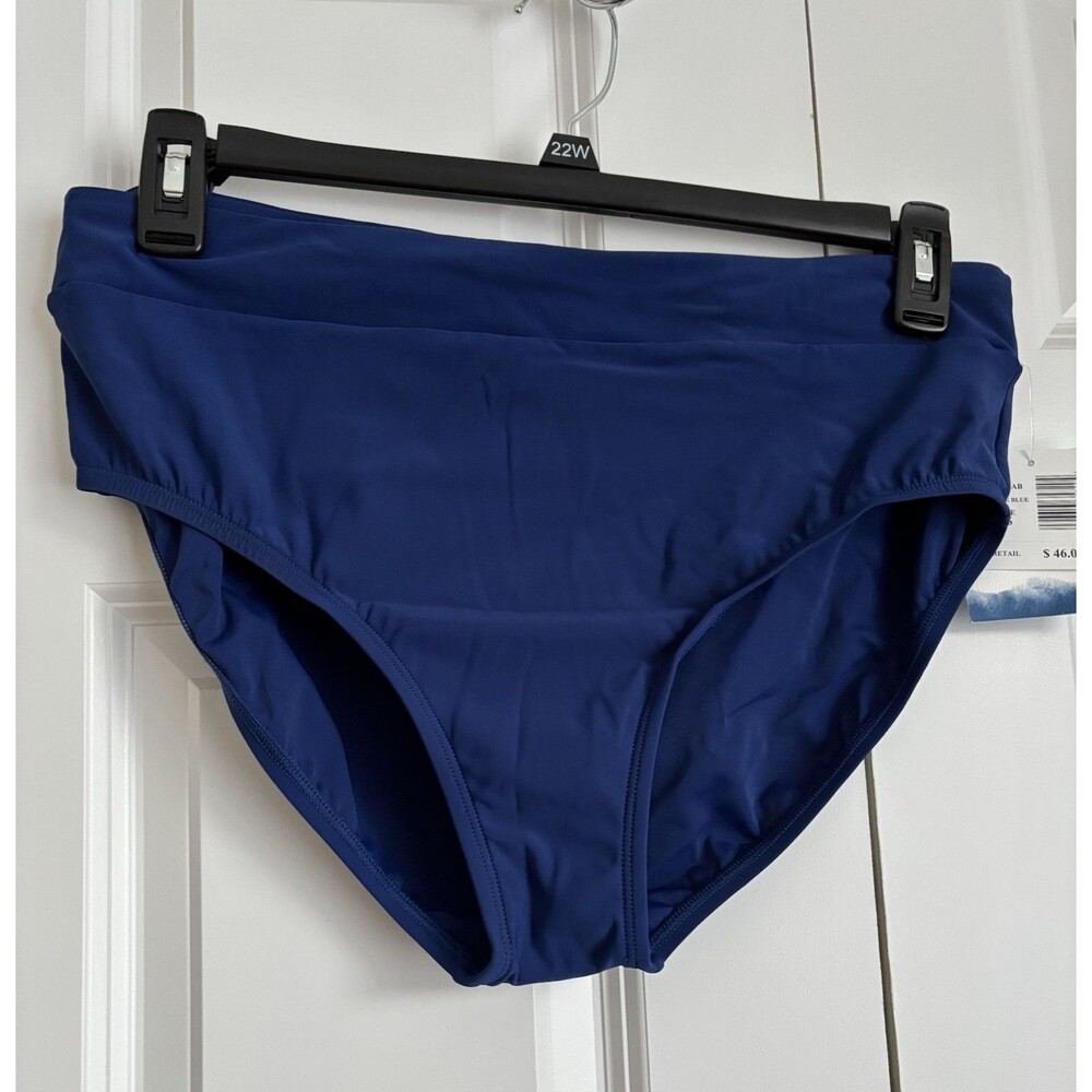 AMERICAN BEACH WOMEN'S SWIMWEAR, HIPSTER BIKINI BOTTON, SIZE 16 NAVY PS2164